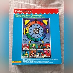 Fisher Price Big Learning Shapes Clock Jigsaw Puzzle Learn to Tell Time
